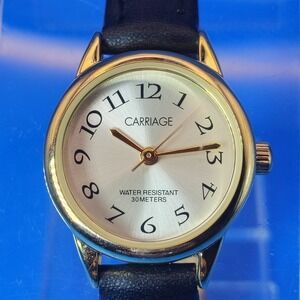 Vintage 2011 Carriage by Timex 22mm Women's Quartz‎ Cocktail Watch Sunburst Dial